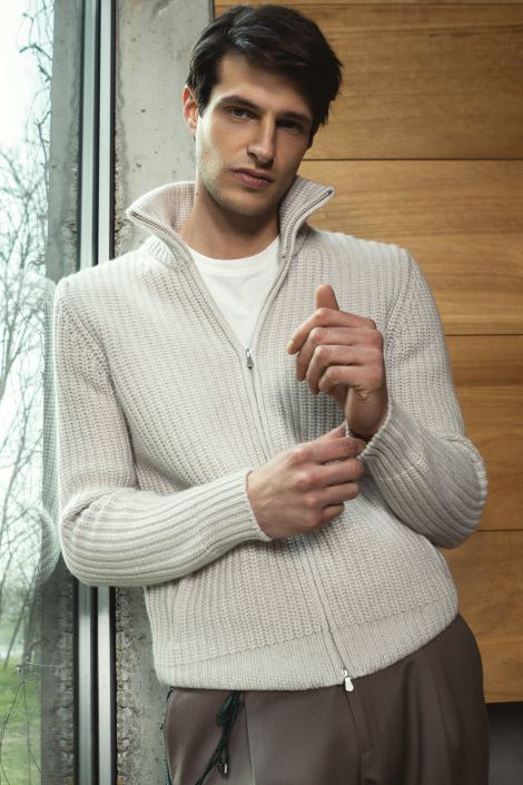 5-ply cashmere full zip