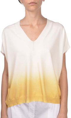 Picture of GRADIENT PRINT V NECK KNIT T-SHIRT