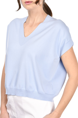 Picture of V-NECK RIBBED KNIT T-SHIRT