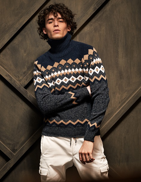 Air Wool turtleneck sweater with mouliné effect
