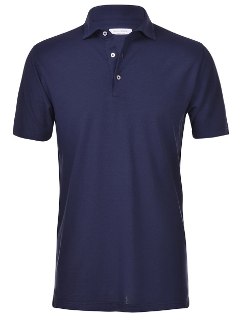 Ultralight cotton crepe jersey short-sleeved polo shirt