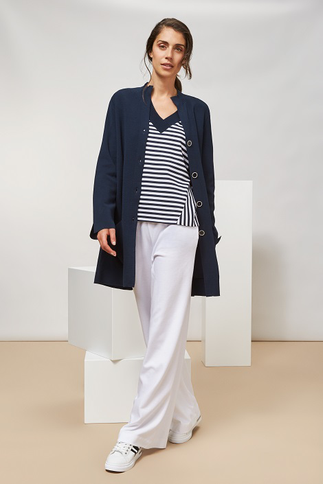 long knit jacket in pure cotton 